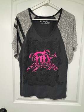 Fox Racing Y2K Moto Graphic Raglan Tee Women’s M Streetwear Grunge